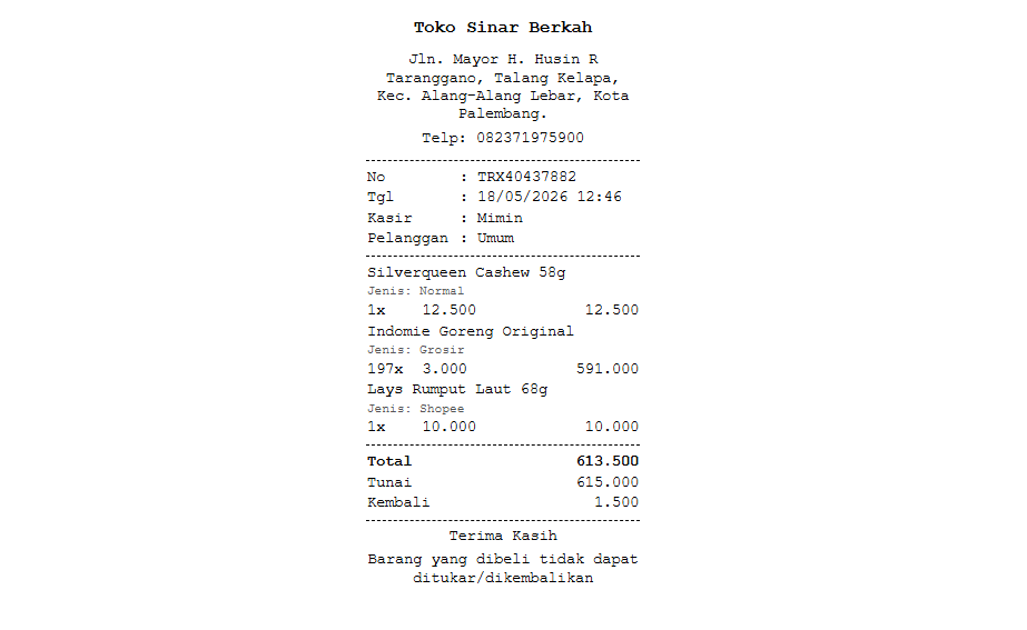 Kasir dan Manajemen Inventori