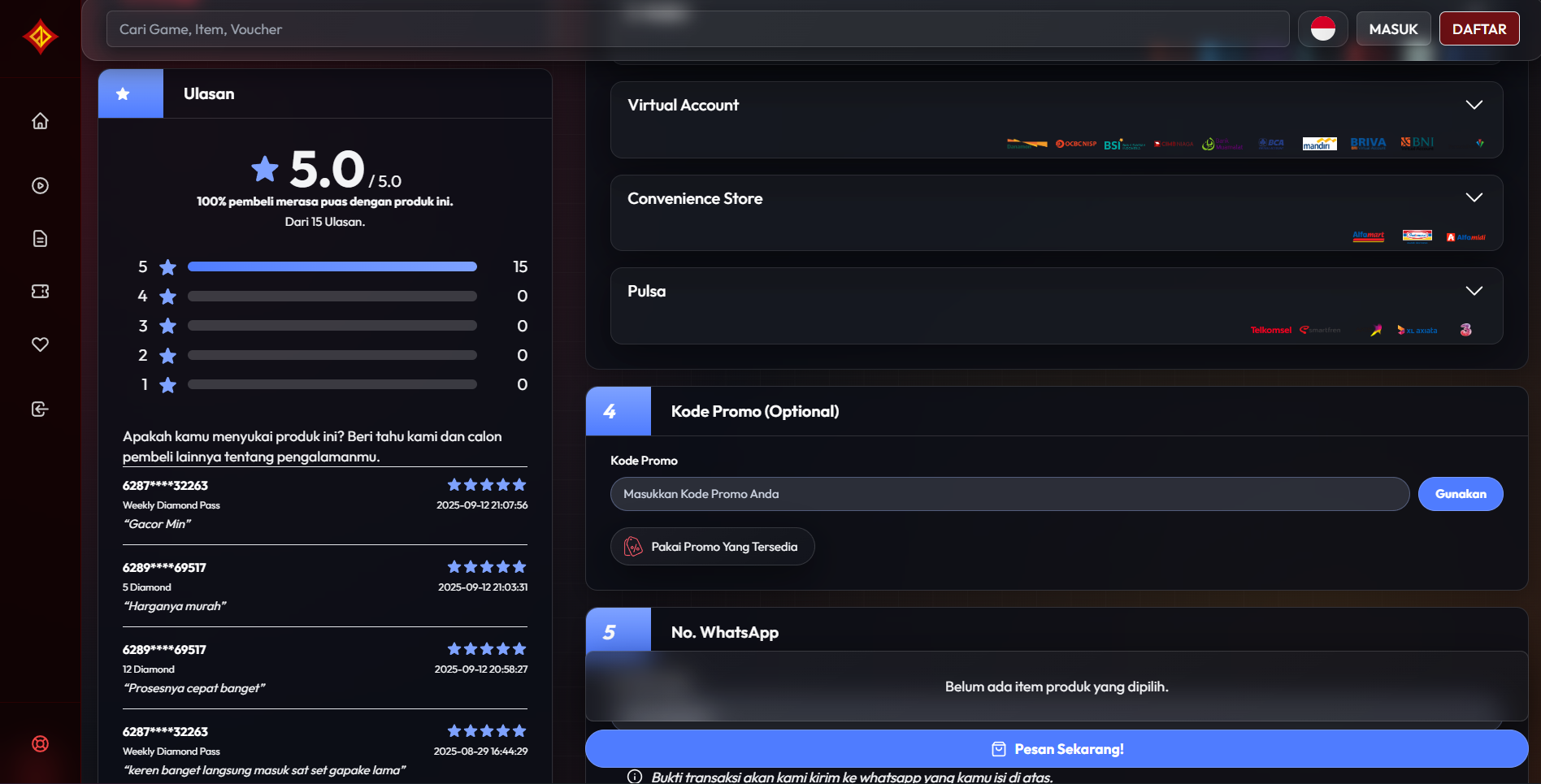 Website Topup Game